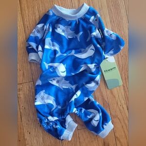 Fitwarm Blue Shark Pet Pajamas